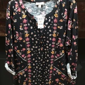 Floral knit shirting 60%cotton 40% modal